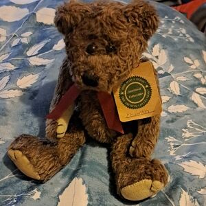Charming Brown BOYDS Teddy Bear with Red Ribbon